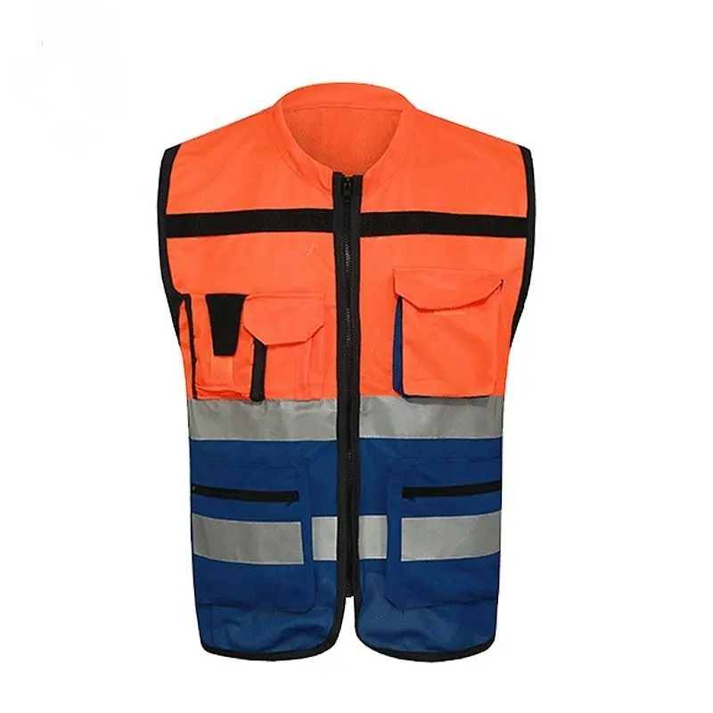 Produsen jaket rompi reflektif pakaian peringatan visibilitas tinggi warna merah 2023
