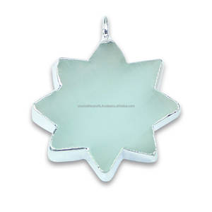 Monalisa Fine Jewelry 12mm Pendentif en forme d'étoile Plaqué or Turquoise Diamant Platine-Rhodium Galvanoplastie Argent pour les fêtes - Product Image 6