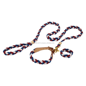 Laisse pour chien tendance en coton fait main, personnalisable, teinte à la main, pour la promenade quotidienne, cadeau de mariage pour chien - Product Image 2