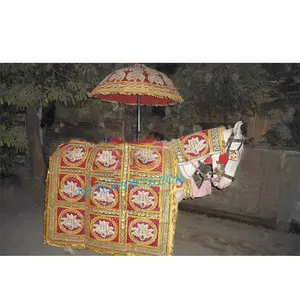 인도 결혼식 Ghodi Ka Saaj 복장 결혼식 Kalash 디자인 말 복장 인도 결혼식 말 복장 훈장