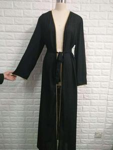 2018-2019 Best Quality Muslim <b>Women</b> Striped Abaya Dubai <b>Kaftan</b> Robe Kimono - Product Image 2