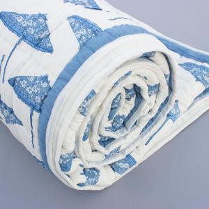 Cotton Soft Yellow Printed Hand Block Print Boho Jaipuri Rajai Double <b>Bedspread</b> <b>Quilt</b> - Product Image 2