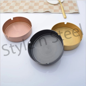 Cendrier rond multicolore de haute qualité en acier inoxydable 12 cm Cendriers personnalisés Accessoires pour fumeurs Cendrier - Product Image 4