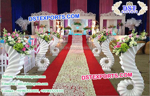 Fabricant de décoration de piédestal de piliers de passerelle en cristal de fibre de mariage - Product Image 6