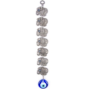 7 éléphant ornement mural en dentelle, ornement de la turquie, avec verre fabriqué à la main, œil maléfique - Product Image 1