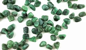 Pierre précieuse émeraude verte naturelle, forme irrégulière, brute, non traitée, qualité AAA, 6-8 mm, perles de pierres précieuses pour bijoux, pendentif, pierre de naissance de mai - Product Image 4