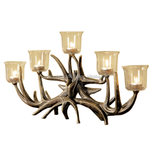 CANDELABRE POUR DÉCORATION DE NOËL BOUGEOIR SUPPORT EN MÉTAL ALUMINIUM - Product Image 1