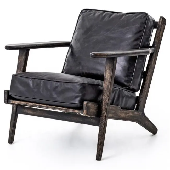 Cadeira do lazer genuíno couro de luxo de estilo europeu moderno para sala de estar