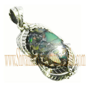 Vente en ligne la plus chaude bijoux en argent Sterling 925 massif Composite opale éthiopienne pendentif en pierres précieuses bijoux fins pendentifs et breloques - Product Image 2