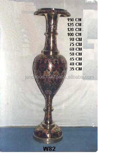 Vase à fleurs en laiton traditionnel de haute qualité travail de poulet moulé à la main et émail décoration de la maison matériel en métal - Product Image 2