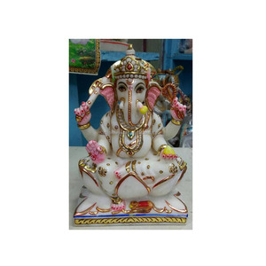 Estatua de Ganesha Ji, Dios indio, mármol - Product Image 1