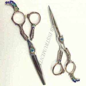 Ciseaux de coiffure professionnels 6.0" Dragon Handle J2 en acier inoxydable japonais pour salon de beauté, lame émoussée pour effiler les cheveux - Product Image 2