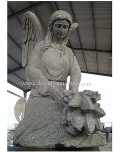 Custom <b>Large</b> White <b>Marble</b> Angel Statue Natural Praying Angel Garden Statue for Outdoor Home Use Merging Stone Granite Metal - Product Image 6