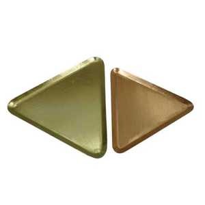 Juego de bandeja de servicio brillante de diseño triangular antiguo, tamaño personalizado para servir comida en casa, metal duradero (cobre y hierro) - Product Image 2
