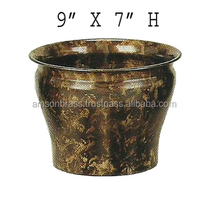 Jardinières en laiton antique tacheté fini fait à la main Jardinière pour la maison Décoration de jardin Jardinière faite à la main - Product Image 1