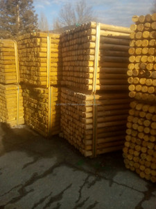 Postes de Madera para Cercas, Impregnados al Vacío, de Coníferas, de Alta Presión, con Punta Afilada, Duraderos, Torneados en Torno de un Torno - Product Image 2