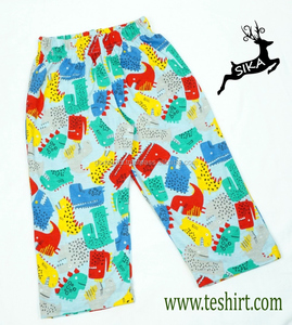 Pantalones lisos de algodón unisex en estampado colorido puro monos para niños con pierna ancha de punto estilo boutique patrón de pantalón de verano - Product Image 3