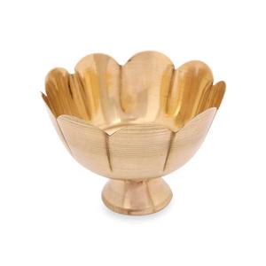 Grand bol Lotus Chandra en laiton forme de fruit en métal poli cadeau de retour écologique pour les fêtes de 10 pouces de diamètre - Product Image 1