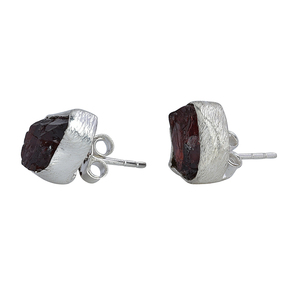 แข็ง925เงินสเตอร์ลิงโกเมนแบบหยาบต่างหูแฟชั่นต่างหูขายส่งขายส่งเครื่องประดับขายส่งผลิต Casa de Plata - Product Image 2