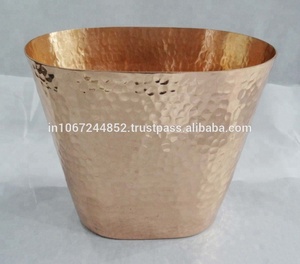 Oval Hammered Bucket Pure Copper Metal <b>Drinkware</b> <b>Accessories</b> for Bar Use - Product Image 2