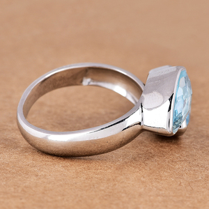 natural blue topaz gemstone 925 <b>sterling</b> <b>silver</b> <b>adjustable</b> <b>ring</b> - Product Image 3