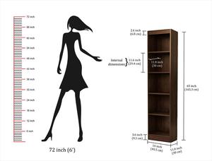 Étagère à livres murale/Présentoir et support de rangement pour la décoration intérieure Wengé-5 étagères - Product Image 3