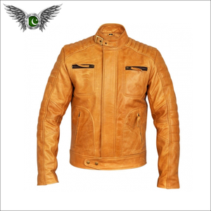 Chaqueta de cuero con cremallera para hombre, alta calidad, hecha a medida - Product Image 4