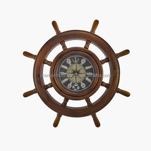 Nautical Ship <b>Wheel</b> Wall Decor Clock - Product Image 1