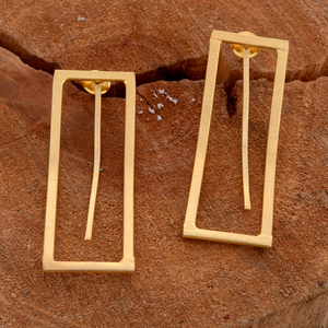 Boucles d'oreilles géométriques délicates plaquées or minimalistes bijoux en alliage à la mode pour enfants pour la fête de mariage anniversaire de fiançailles - Product Image 1