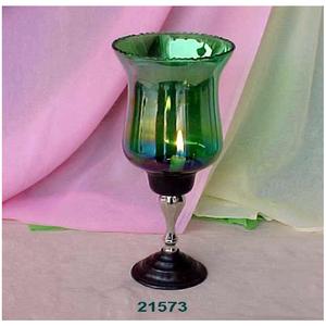 Latest Design Aluminum <b>Candle</b> <b>Holder</b> Green Colour Brass & Glass Decorative Lamp - Product Image 1