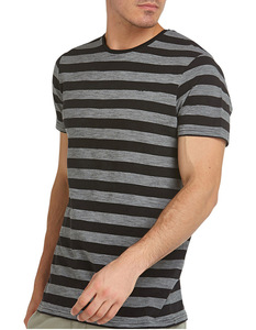 Custom High Quality Logo Print Striped T-Shirt for Men 100% Cotton Quick-Dry <b>Compression</b> Short Sleeve for Summer - Product Image 2
