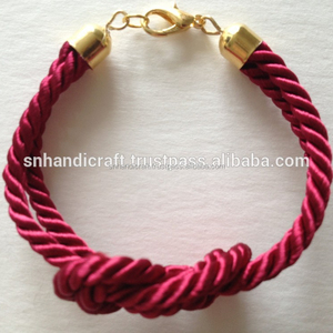 silk cord <b>bracelet</b> Knot <b>Bracelet</b> Cranberry <b>Red</b> Nautical Sailor Knot Silk Cord <b>Bracelet</b> Handmade Creations Handmade Creations - Product Image 1