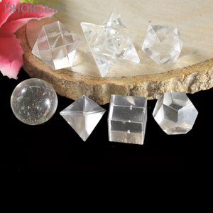 Conjunto de 7 piezas de cuarzo con piedras preciosas, conjunto de 7 piezas de cuarzo con formas geométricas - Product Image 2
