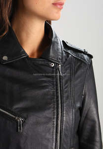 Nouvelles vestes pour femmes personnalisées en véritable peau de mouton, mode d'hiver, cuir véritable de chèvre, douces, vente en ligne, vêtements d'hiver, vestes de motard - Product Image 5