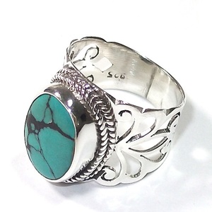 Turquoise <b>Ring</b> in Sterling Silver Natural Tibetan Turquoise <b>Ring</b> 925 Sterling Silver Wholesale Jewelry eternity vermeil <b>ring</b> - Product Image 4