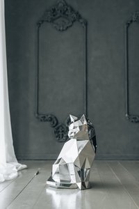 하이 퀄리티 고양이 화장 항아리 by Brassworld의 인도 독특한 스타일 나무와 금속 애완 동물 항아리