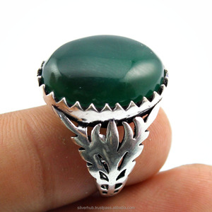 Anillo de plata de primera ley y ónix para mujer, sortija, plata esterlina 925, piedra Natural, ónix verde, piedra preciosa curativa - Product Image 5