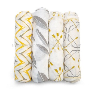 Custom Logo Muslin <b>Swaddle</b> <b>Blanket</b> - Product Image 1