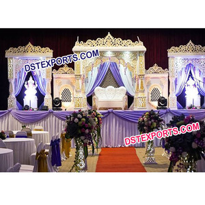 Mandap Jodha Akbar para Bodas, Mandap Real Indio Completamente Tallado en Fibra, Mandap de Boda Estilo Bollywood Tallado en Fibra, Dinamarca - Product Image 1