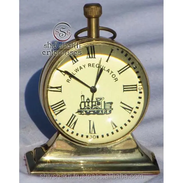 Brass Collectible Home Office Gift Clock Vintage Style Designer Nautical Desktop Table Clock