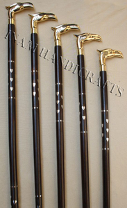 Bastón de madera, bastones y bastones de paseo marinos, bastón de madera hecho a mano con mangos de águila de latón de INAM HANDICRAFTS - Product Image 4