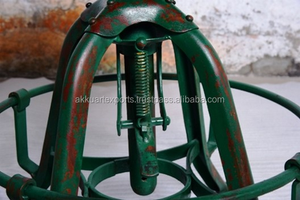 Tabouret de bar industriel vintage moderne en cuir véritable cadre en métal Akku Art Exports STO-101 pour salon salle à manger meubles d'hôtel - Product Image 4