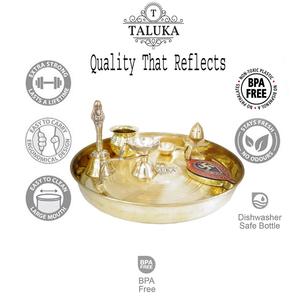 Fabricant indien, ensemble de thali pour pooja Karwa Chauth, temple spirituel, religieux, 7 pièces en laiton pour pooja thali - Product Image 4