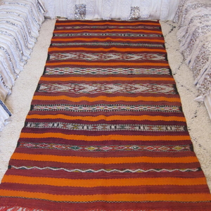 Alfombra Hanbel Kilim Bereber Marroquí Tejida a Mano, Estilo Vintage, Hecha a Mano - Product Image 1