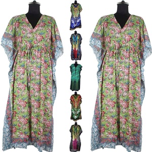 Venta al por mayor caftán India 100% seda Plus tamaño de la ropa - Product Image 1