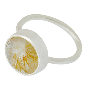 Sólido 925 plata esterlina oro rutilo piedra preciosa diseñador anillo hecho a mano al por mayor joyería mayorista fabricación Casa De Plata - Product Image 4