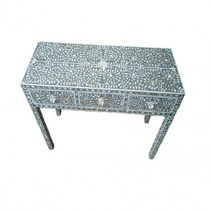 Mesa consola de madera antigua moderna negra superventas con incrustaciones de hueso espejado tamaño personalizado para sala de estar o dormitorio - Product Image 2