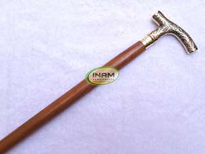 Bâton de marche pliable en bois fait à la main avec poignée de derby en laiton/canne de marche en bois avec poignée de Derby en laiton de créateur - Product Image 3