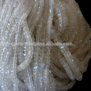 Perles de pierre de lune arc-en-ciel blanche de qualité AAA, pierres précieuses en vrac de 3 mm à 4 mm pour la fabrication de bijoux - Product Image 2