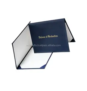 New Design custom Genuine leather A4 paper documents certificate holders and Insurance card holder with gold embossing logo 2023